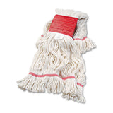 Super Loop Wet Mop Head, Cotton-synthetic Fiber, 5" Headband, Large Size, White