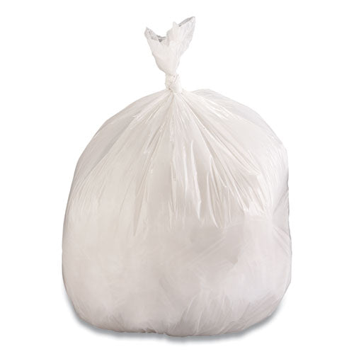 Low-density Waste Can Liners, 33 Gal, 0.6 Mil, 33 X 39, White, 6 Rolls Of 25 Bags