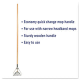 Quick Change Metal Head Mop Handle For No. 20 And Up Heads, 54" Wood Handle