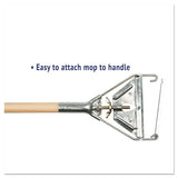 Quick Change Metal Head Mop Handle For No. 20 And Up Heads, 54" Wood Handle