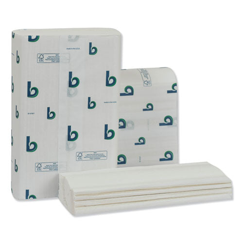 Structured Multifold Towels, 1-ply, 9 X 9.5, White, 250-pack, 16 Packs-carton
