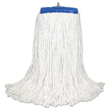 Cut-end Lie-flat Wet Mop Head, Cotton, 16oz, White, 12-carton