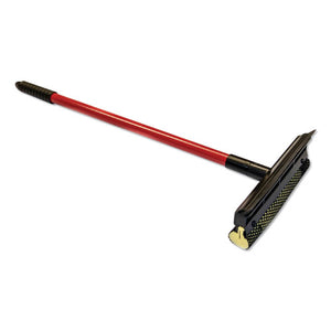 General-duty Squeegee, 8" Sponge-rubber Blade, Black-red, 21" Metal Handle