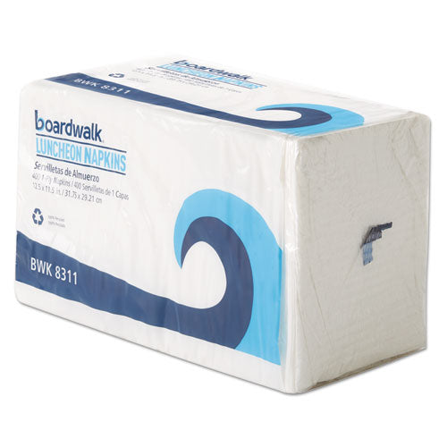 Office Packs Lunch Napkins, 1-ply, 12 1-2 X 11 1-2, White, 2400-carton