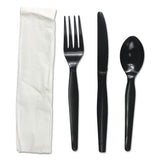 Four-piece Cutlery Kit, Fork-knife-napkin-teaspoon, Heavyweight, White, 250-carton