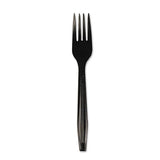 Heavyweight Polystyrene Cutlery, Fork, Black, 1000-carton