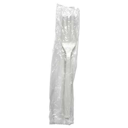 Heavyweight Wrapped Polypropylene Cutlery, Fork, White, 1,000-carton