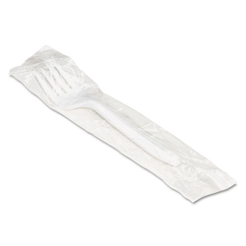 Mediumweight Wrapped Polypropylene Cutlery, Fork, White, 1000-carton