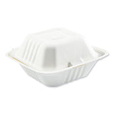 Bagasse Pfas-free Food Containers, 1-compartment, 6 X 6 X 3.19, White, Bamboo/sugarcane, 500/carton