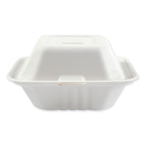 Bagasse Molded Fiber Food Containers, Hinged-lid, 1-compartment 9 X 9, White, 100-sleeve, 2 Sleeves-carton