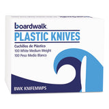 Mediumweight Polystyrene Cutlery, Knife, White, 10 Boxes Of 100-carton