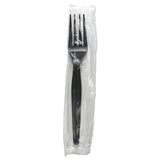 Heavyweight Wrapped Polystyrene Cutlery, Knife, Black, 1,000-carton