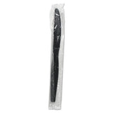 Heavyweight Wrapped Polystyrene Cutlery, Knife, Black, 1,000-carton