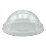 Pet Cold Cup Dome Lids, Fits 9 Oz To 10 Oz Pet Cups, Clear, 100/pack