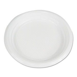 Hi-impact Plastic Dinnerware, Plate, 6" Diameter, White, 1000-carton