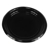 Hi-impact Plastic Dinnerware, Plate, 9" Diameter, Black, 500-carton