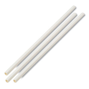 Unwrapped Paper Straws, 7 3-4" X 1-4" White, 4800 Straws-carton