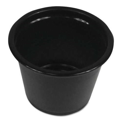 Soufflé-portion Cups, 1 Oz, Polypropylene, Black, 20 Cups-sleeve, 125 Sleeves-carton