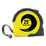 Easy Grip Tape Measure, 25 Ft, Plastic Case, Black And Yellow, 1-16" Graduations