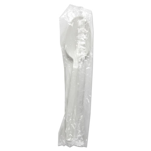 Heavyweight Wrapped Polypropylene Cutlery, Teaspoon, White, 1,000-carton