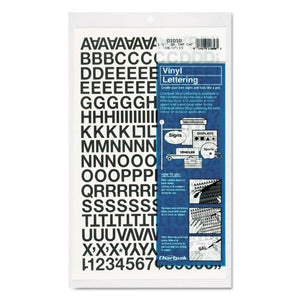 Press-on Vinyl Letters And Numbers, Self Adhesive, Black, 1-2"h, 201-pack