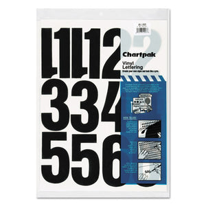 Press-on Vinyl Numbers, Self Adhesive, Black, 4"h, 23-pack