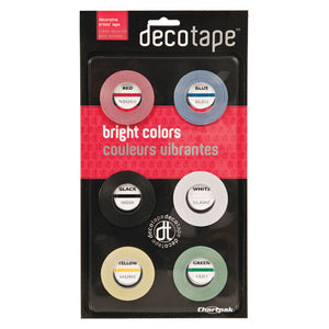 Deco Bright Decorative Tape, 0.13" X 27 Ft, Assorted Colors, 6-box