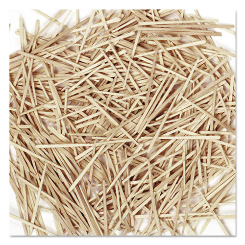 Flat Wood Toothpicks, Wood, Natural, 2,500-pack
