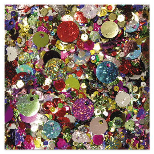 Sequins And Spangles, Assorted Metallic Colors, 4 Oz-pack