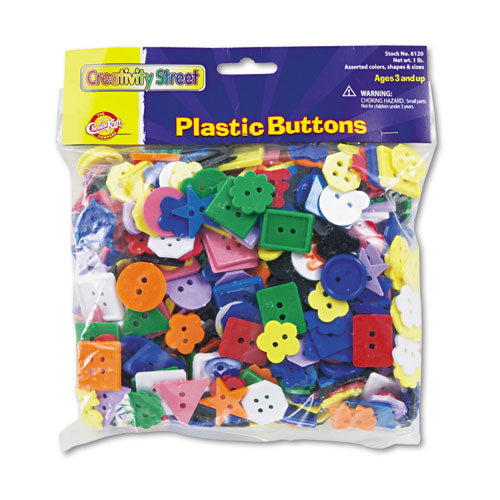 Plastic Button Assortment, 1 Lb, Assorted Colors-sizes