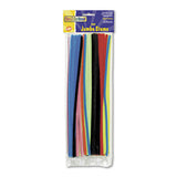 Jumbo Stems, 12" X 0.24", Metal Wire, Polyester, Assorted, 1,000-box