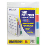 Sheet Protectors With Index Tabs, Assorted Color Tabs, 2", 11 X 8 1-2, 5-st