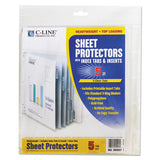 Sheet Protectors With Index Tabs, Heavy, Clear Tabs, 2", 11 X 8 1-2, 5-st