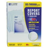 Report Covers With Binding Bars, Economy Vinyl, Clear, 8 1-2 X 11, 50-bx