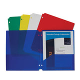Two-pocket Heavyweight Poly Portfolio Folder, 3-hole Punch, 11 X 8.5, Orange, 25-box