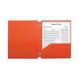 Two-pocket Heavyweight Poly Portfolio Folder, 3-hole Punch, 11 X 8.5, Orange, 25-box