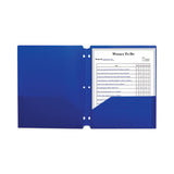 Two-pocket Heavyweight Poly Portfolio Folder, 3-hole Punch, 11 X 8.5, Blue, 25-box