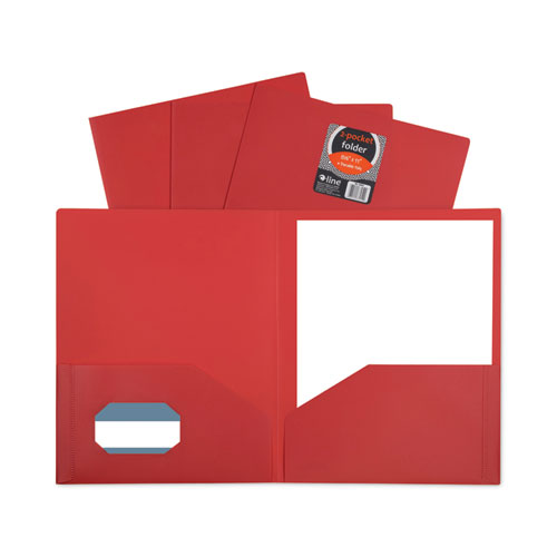 Two-pocket Heavyweight Poly Portfolio Folder, 11 X 8.5, Red, 25-box