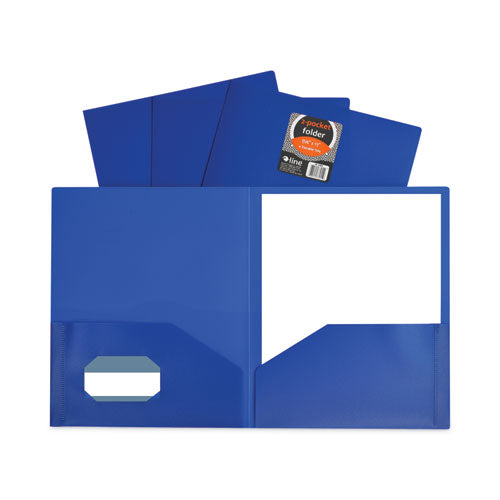 Two-pocket Heavyweight Poly Portfolio Folder, 11 X 8.5, Blue, 25-box