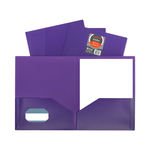 Two-pocket Heavyweight Poly Portfolio Folder, 11 X 8.5, Purple, 25-box
