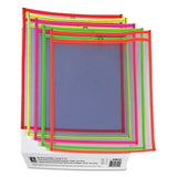 Stitched Shop Ticket Holders, Neon, Assorted 5 Colors, 75", 9 X 12, 25-bx