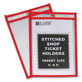 Stitched Shop Ticket Holders, Top Load, Super Heavy, Clear, 6" X 9" Inserts, 25-box