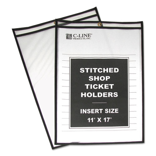 Shop Ticket Holders, Stitched, Both Sides Clear, 75