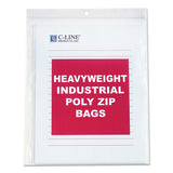 Heavyweight Industrial Poly Zip Bags, 8 1-2 X 11, 50-bx