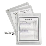 Zip N Go Reusable Envelope W-outer Pocket, 13 X 10, Clear, 3-pack