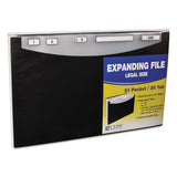 21-pocket Stand-up Design Expanding File, 12" Expansion, 21 Sections, 1-21-cut Tab, Legal Size, Black