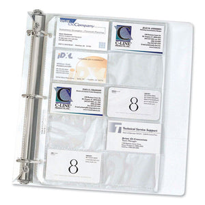 Business Card Binder Pages, Holds 20 Cards, 8 1-8 X 11 1-4, Clear, 10-pack