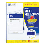 Top-load No-hole Sheet Protectors, Heavyweight, Clear, 2" Capacity, 25-bx