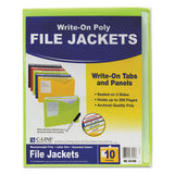 Write-on Poly File Jackets, Straight Tab, Letter Size, Assorted Colors, 10-pack