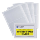 Self-adhesive Business Card Holders, Side Load, 2 X 3 1-2, Clear, 10-pack